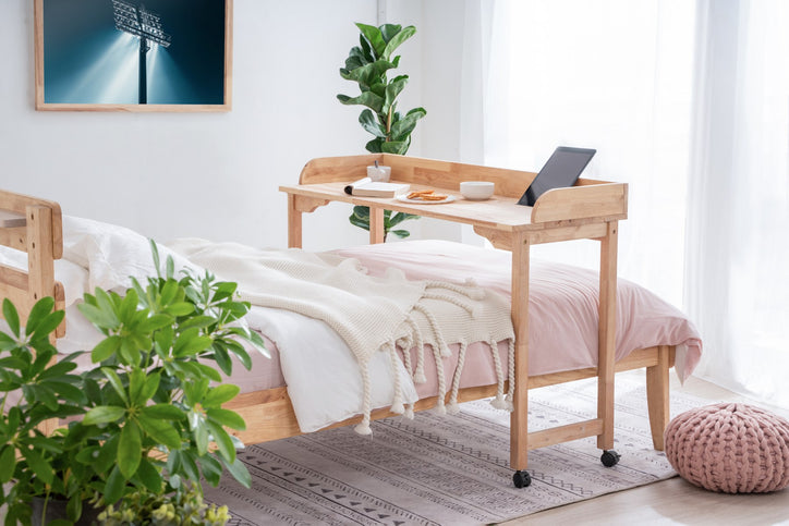 Natural Signature by Macco - Tekerlekli Yüksek Çalışma Masası (Ergonomik ve Masif Kauçuk Ağacı)