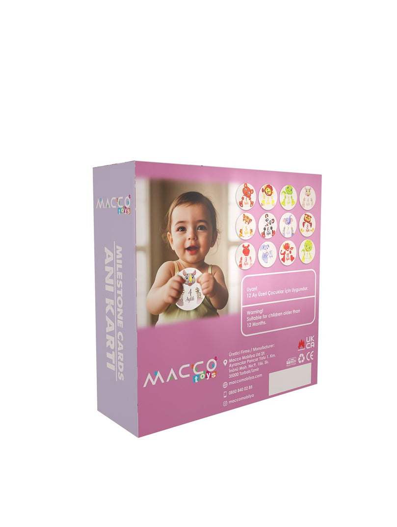 Bebek Fotoğraf Kartları Ahşap Aylık Anı Kartı Yeni Doğan Anı Kartı Seti Montessori